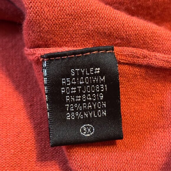 Beautiful Terracotta Color Top (Rayon/Nylon) with Long Sleeves - 3x - Picture 7 of 11